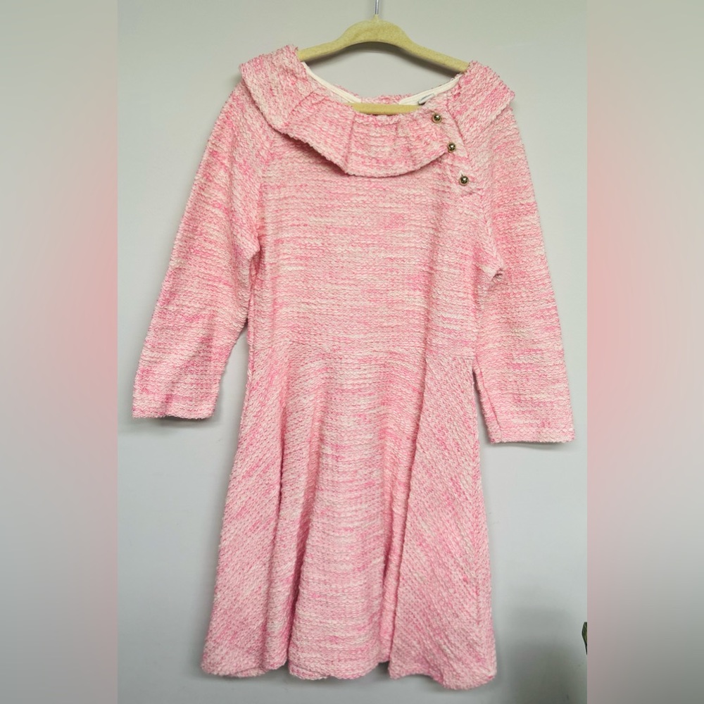 Janie and jack girls pink dress with gold detailing